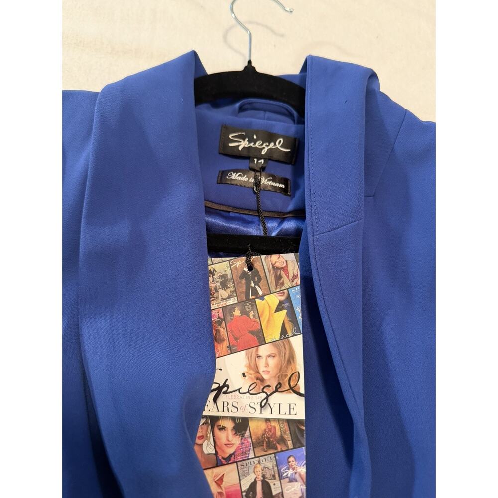 Spiegel Blue 80% Wool Blend Long Overcoat Womens Size 14 NEW - Picture 3 of 10
